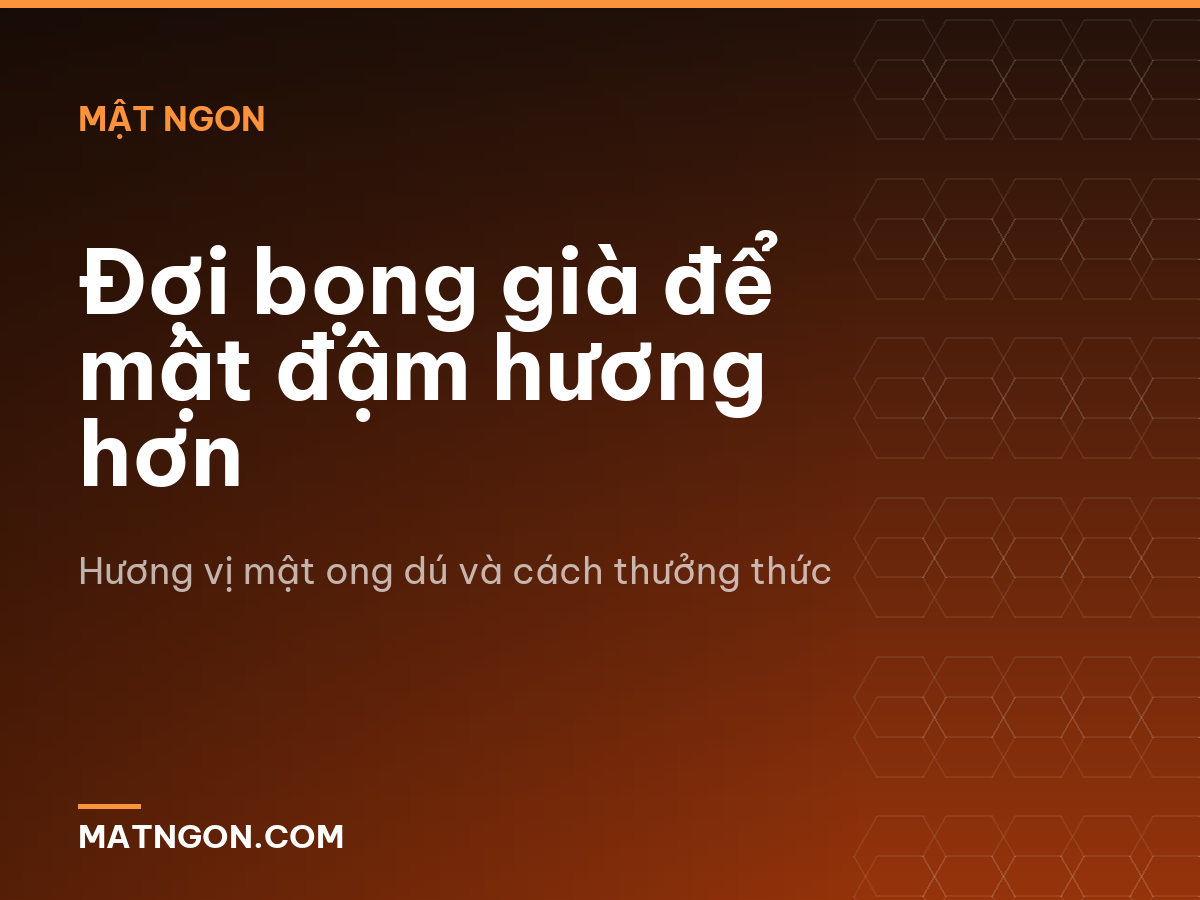 Đợi bọng già để mật đậm hương hơn