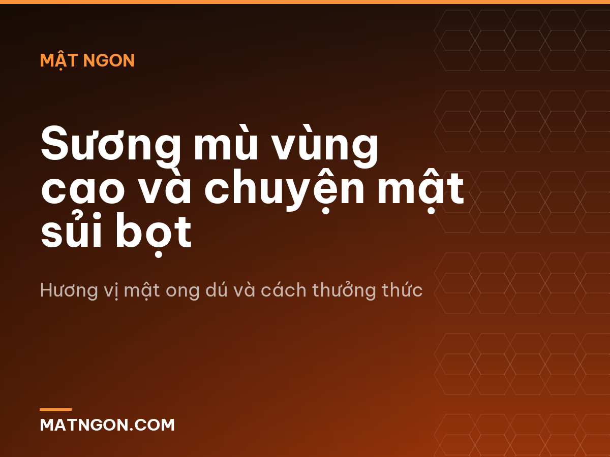Sương mù vùng cao và chuyện mật sủi bọt