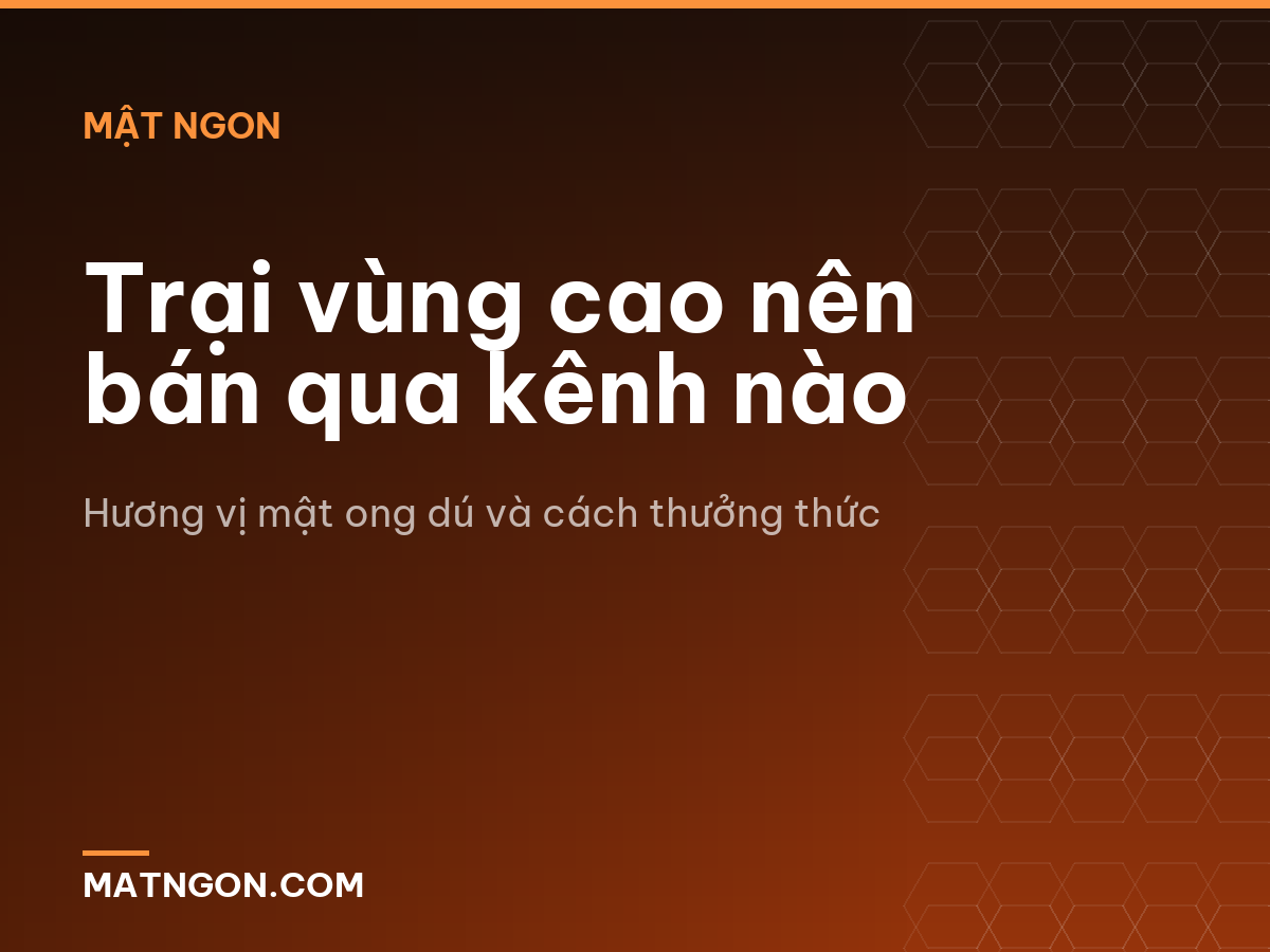 Trại vùng cao nên bán qua kênh nào